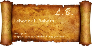 Lehoczki Babett névjegykártya
